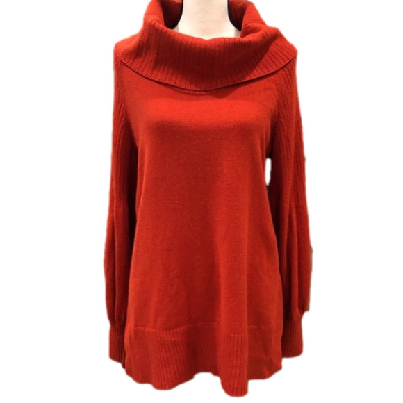𝅺anthropologie Paloma Burnt Orange Cowl Neck Sweater M - Picture 1 of 12